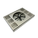 10″ x 7″ Center Spray Glass Rinser Drip Tray – Brushed Stainless – With Drain